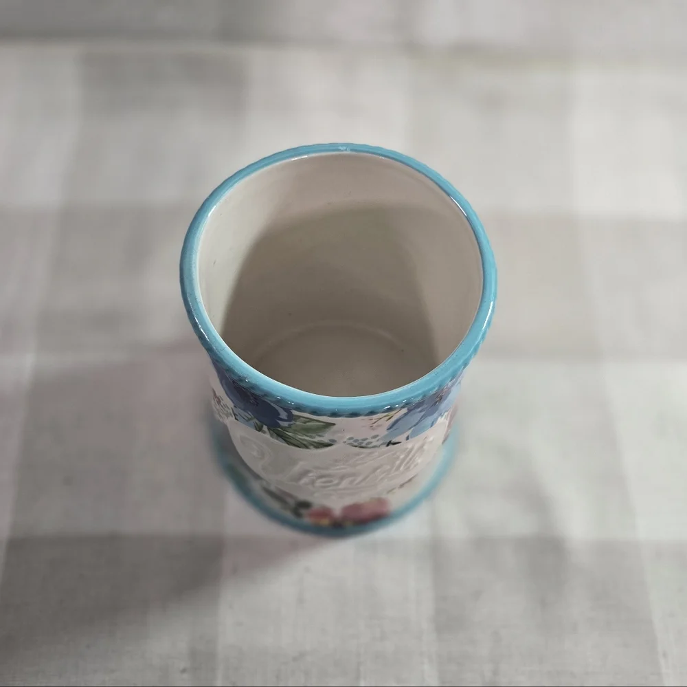 Ceramic Utensil Holder Pioneer Woman 5.5 in. Floral Mini Crock Melody Stoneware